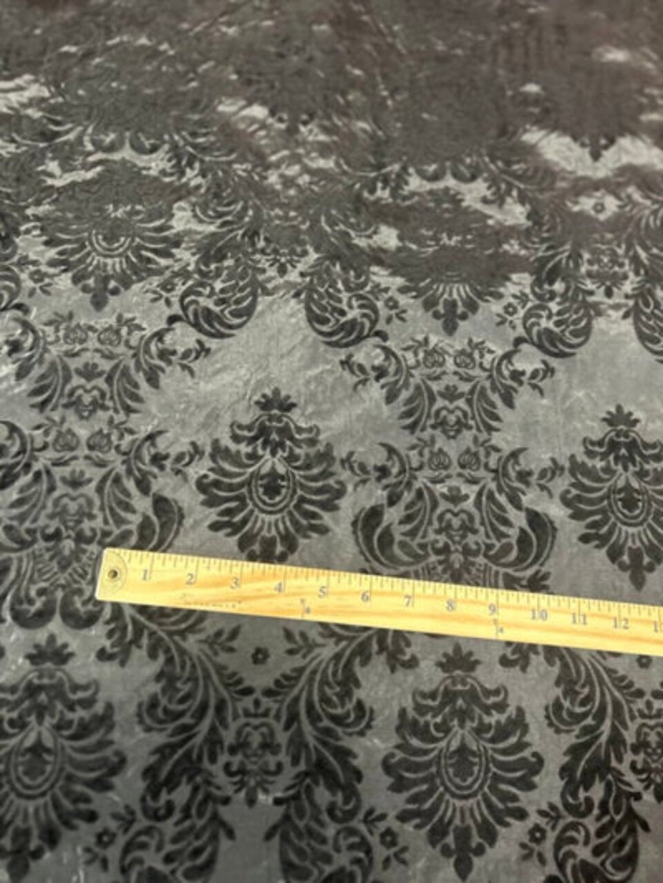 1 Yard Damask Flocking Taffeta Fabric 58" Wide Elegant Velvet Design for Weddings & Decor